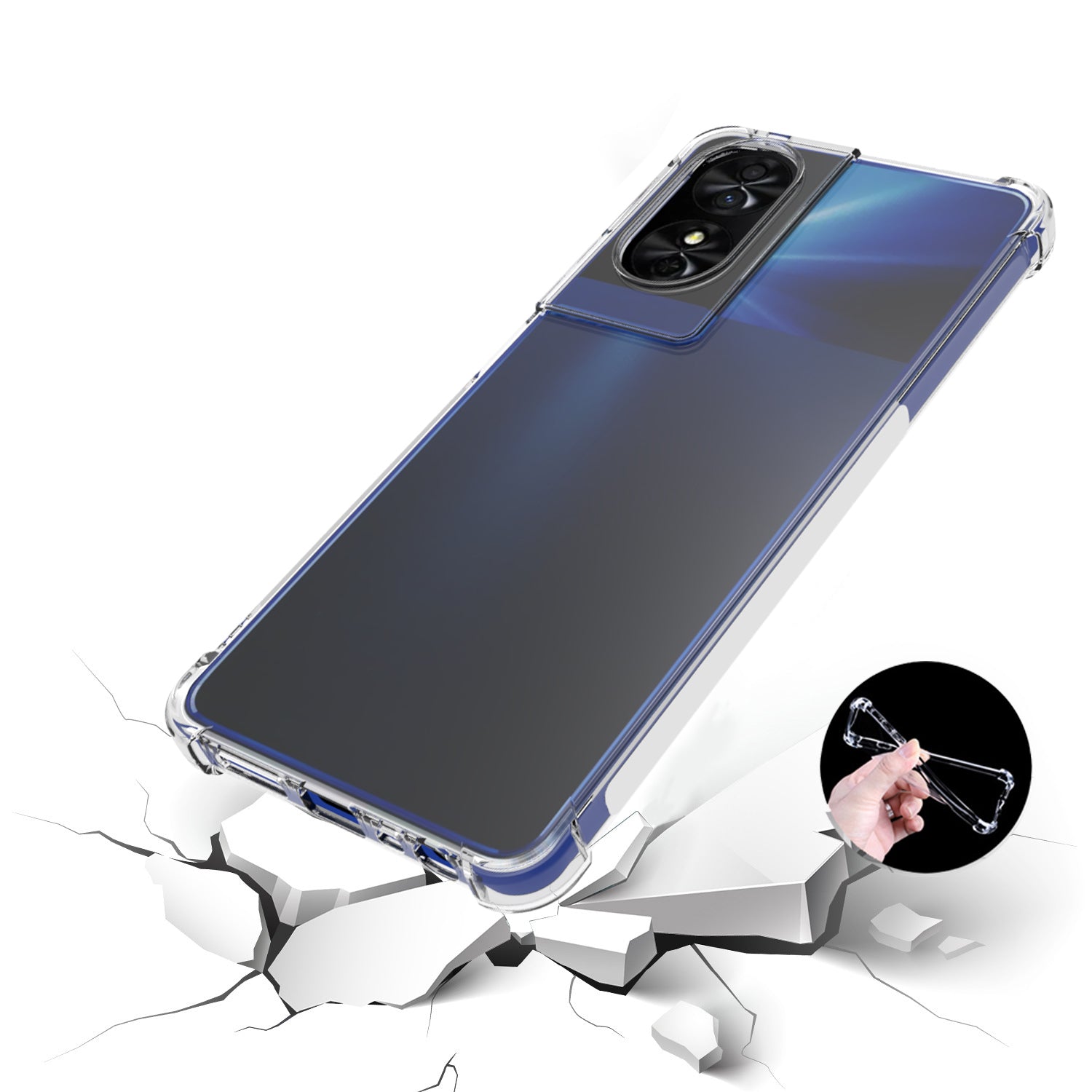 For TCL 50 SE Slim-Fit Cell Phone Case HD Clear Four Corner Airbag Non-Slip TPU Phone Cover For TCL 50 SE Slim-Fit Cell Phone Case HD Clear Four Corner Airbag Non-Slip TPU Phone Cover